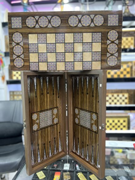تخته نرد و شطرنج طرح منبت (کد0273)